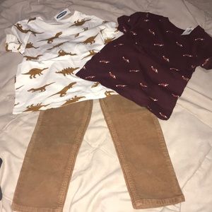 Toddler boy corduroy pants with tops